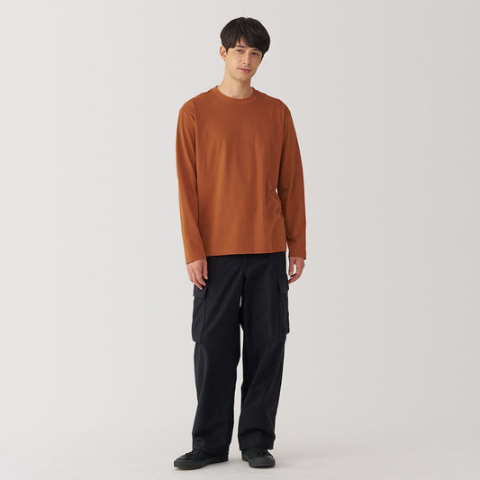 Brushed Jersey Crewneck Long Sleeve T-Shirt