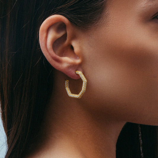The Single Sided Pave Lulu Hoops