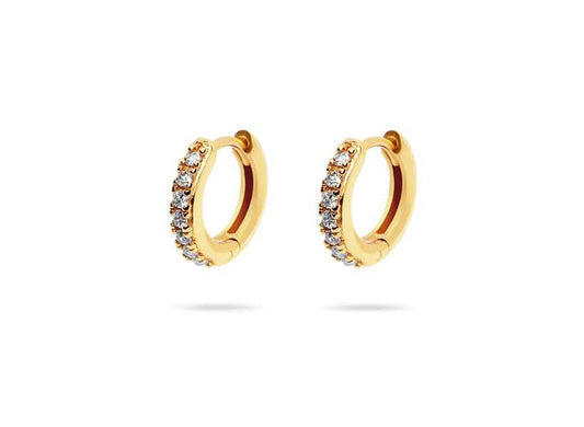 The Mini Pave Huggie Earrings