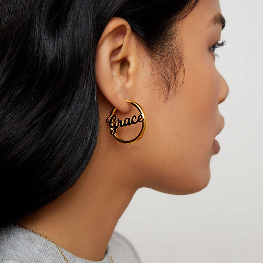 The Mini Script Nameplate Hoops