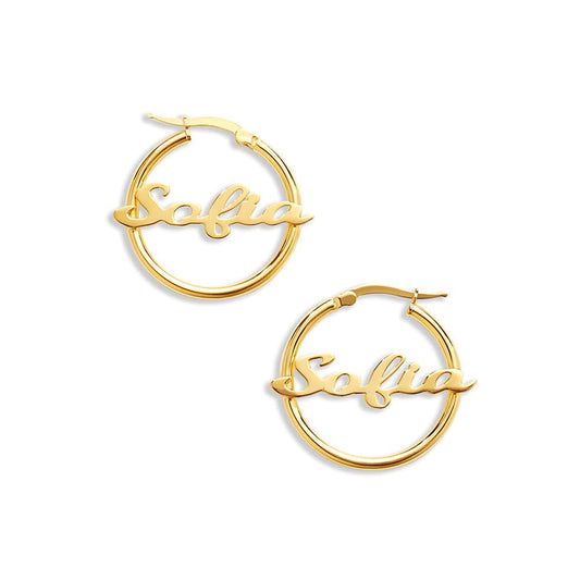 The Mini Script Nameplate Hoops